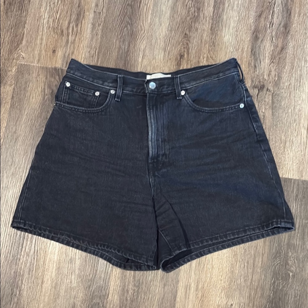 Everlane A-line Black Denim Women's Shorts size 30